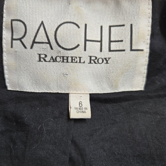 Rachel Roy Asymmetrical Zipper Geometric Patterned Cropped Blazer Jacket. Size 6 - Picture 10 of 15